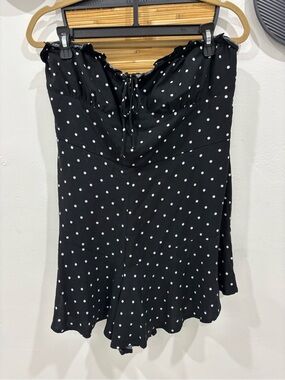 Aeropostale Black Polka Dot Strapless Romper